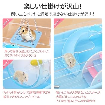 Amazon | iimono117 ハムスターケージ 透明 二階建て アクリル製